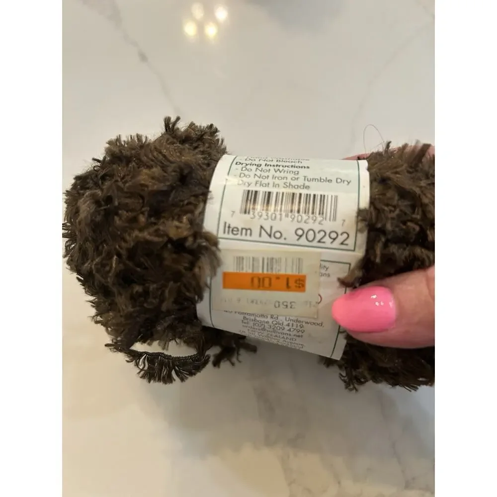 SASHAY Lot of 2 Eyelash Knitting Yarn 59 Yd Skeins Sullivans Fun Fur Brown 90292